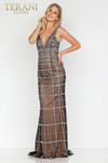 Terani Couture 231GL0398 Plunging Neck Tulle Pageant Dress