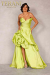 Terani Couture 2111P4272 Taffeta Strapless High Low Gown