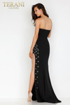 Terani Couture 231P0031 Crepe Stylish Side Slit Long Gown