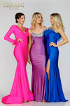 Terani Couture 231P0067 Spandex Satin Side Slit Prom Gown