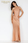 Terani Couture 231P0134 Spandex Satin One Shoulder Long Gown
