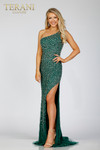 Terani Couture 231P0198 Tulle One Shoulder Prom Long Gown