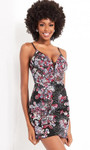 Jovani JVN05291 Plunging V Neck Embellished Cocktail Dress