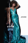 JVN by Jovani JVN1848 Sequin Deep V Neck Sleeveless Gown
