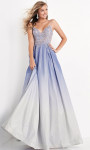 JVN by Jovani JVN04565 Embroidered Plunging V Neck Gown