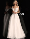 JVN by Jovani JVN68620 Plunging Off-Shoulder Ballgown