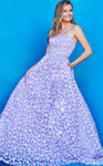 Jovani 08536 Strapless Floral Embellished A-Line Prom Dress