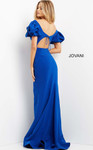 Jovani 08526 Puff Sleeve Fitted Midriff Cutout Evening Dress