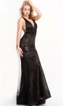 JVN by Jovani JVN05798 Lace Strappy Back Trumpet Gown