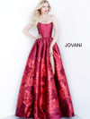 Jovani 02038 Strapless Floral Prom Gown