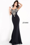 Jovani 02576 Off Shoulder Embroidered Evening Dress