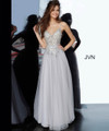 JVN by Jovani JVN4396 Embellished Plunging V-Neck Ballgown