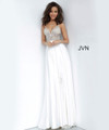 JVN by Jovani JVN4405 Crystal Beaded Illusion High Slit Gown