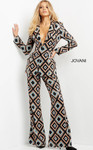 Jovani 07921 Plunging V-Neck Contemporary Two Piece Suit