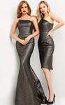 Jovani 06867 Asymmetric Neck Strapless Evening Dress w/ Wrap