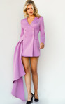 Jovani 08310 Long Sleeve Contemporary Side Tail Blazer Dress