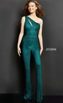 Jovani 09018 Embellished One Shoulder Contemporary Jumpsuit