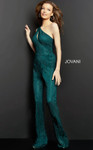 Jovani 09018 Embellished One Shoulder Contemporary Jumpsuit