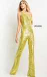 Jovani 09017 Front Keyhole One Shoulder Sequin Jumpsuit