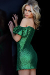 Jovani 09617 Off Shoulder Allover Sequins Cocktail Dress
