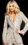 Jovani 04904 Long Sleeves Sequin Contemporary Blazer