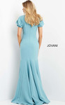 Jovani 07525 High Slit Bubble Sleeve V-Neck Evening Dress