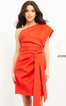 Jovani 06316 One Shoulder Ruched Scuba Corset Cocktail Dress