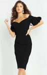 Jovani 06832 Short Sleeve Off the Shoulder Knee Length Dress