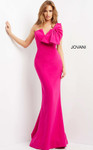 Jovani 07306 One Shoulder Form Fitting Sheath Evening Dress
