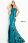 JVN by Jovani JVN1845 Asymmetric Sequin Sleeveless Gown
