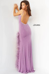 Jovani 08283 Sleeveless Beaded Deep V-neck Sheath Long Gown