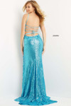 Jovani 08471 Two-piece V Neck High Slit Sequin Long Dress