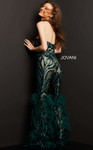 Jovani 05669 Strapless Sweetheart Feathered Long Jumpsuit