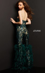 Jovani 05669 Strapless Sweetheart Feathered Long Jumpsuit