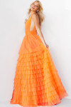 Jovani 07264 Sleeveless Shirr-ornate Tiered Tulle Long Gown