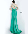 JVN by Jovani JVN00904 Plunging V-Neck Ruched Trumpet Dress