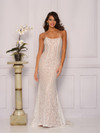 Dave and Johnny 9490 Square Neck Embellished Wedding Dress