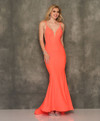 Dave and Johnny 10913 Plunging Neckline Sequin Prom Dress