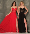 Dave and Johnny 10364 Corset with high Split Prom Dress