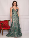Dave and Johnny 10590 Green Prom Dress