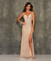 Dave and Johnny 10994 Gold Prom Dress