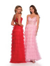 Dave and Johnny 11148 Tiered Ruffle Sleeveless Prom Dress