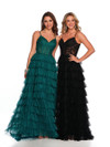 Dave and Johnny 11148 Tiered Ruffle Sleeveless Prom Dress