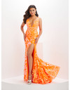 House of Wu 14124 Neon Sequin High Slit Long Panoply Gown