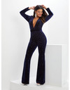 House of Wu 14125 Long Sleeve V-neck Long Panoply Jumpsuit