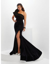 House of Wu 14130S One Shoulder Stretch Satin Panoply Gown