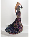 House of Wu 14148 One Shoulder Sequin Velvet Panoply Gown