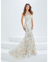 House of Wu 16028 Floral Sequin V-neck Tiffany Designs Gown
