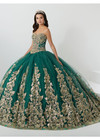 House of Wu 56468 Floral Lace Beaded Sweetheart Fiesta Gown