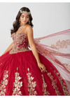 House of Wu 56468C Beaded Cape Sleeve Sweetheart Fiesta Gown